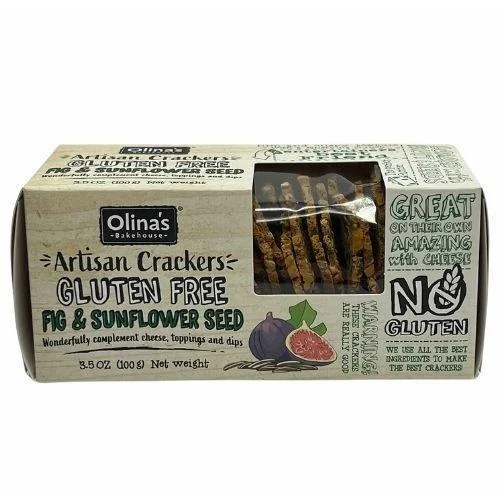 Olina's Bakehouse Gluten Free Fig & Sunflower Artisan Cracker, 3.5 oz