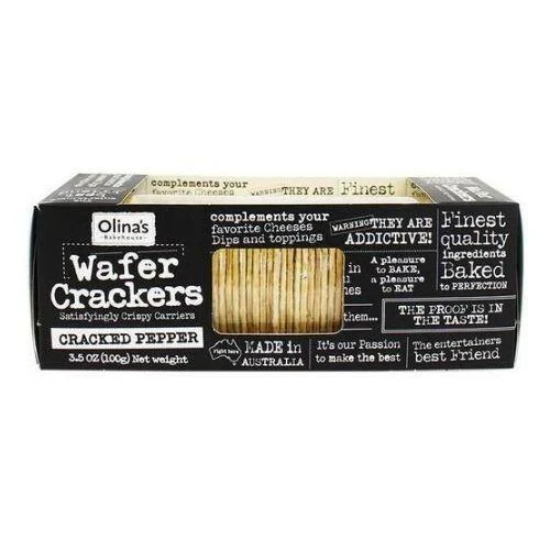 Olina's Bakehouse Pepper Wafer Crackers, 3.5 oz