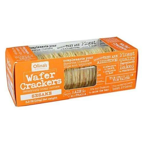 Olina's Bakehouse Sesame Wafer Crackers, 3.5 oz
