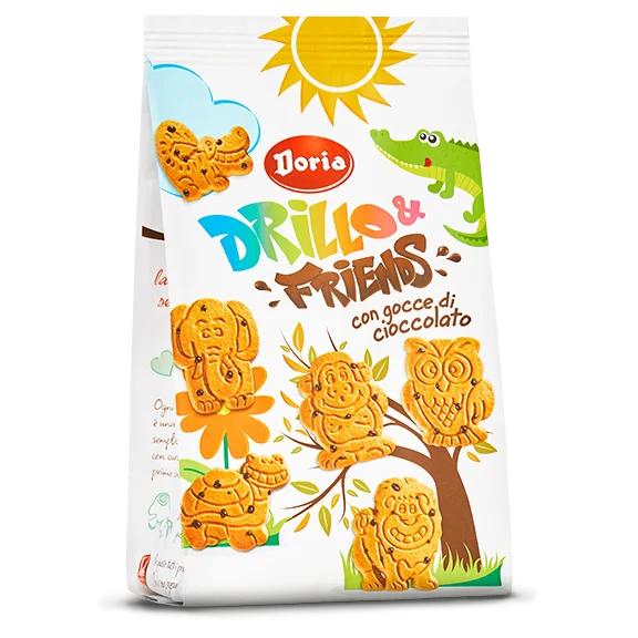 Doria Drillo & Friends, Animal Shaped Cookies with Chocolate Chips, 12.3 oz | 350g