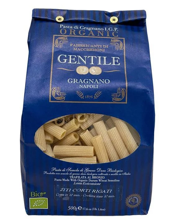 Pastificio Gentile Organic Ziti Corti Rigati Pasta, 17.6 oz