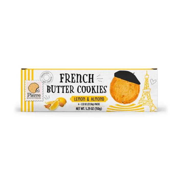 Pierre Biscuiterie French Butter Cookies with Lemon & Almond, 5.29 oz