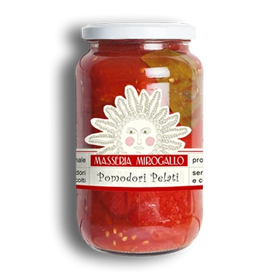 Masseria Mirogallo Hand Peeled Tomatoes, 100% Italian Tomatoes, Glass Jar, 18.70 oz | 530 ml