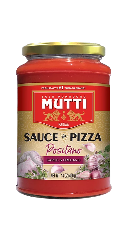 Mutti Sauce for Pizza Positano, Garlic & Oregano, 14 oz | 400g