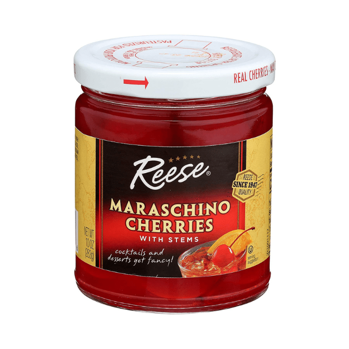 Reese Red Maraschino Cherries with Stems, 10 oz