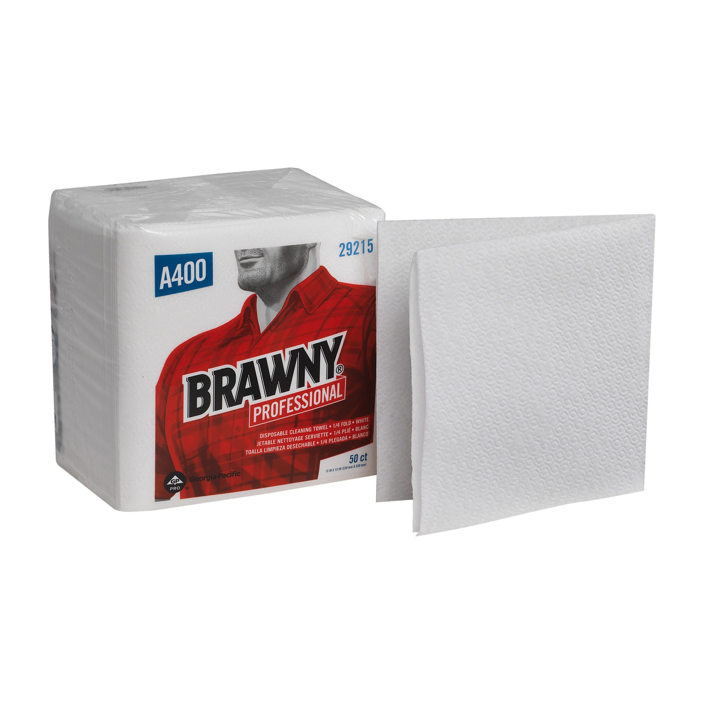 Brawny(R) Professional A400 Disposable Cleaning Towels By Gp Pro (Georgia-Pacific)   -Fold  White  8