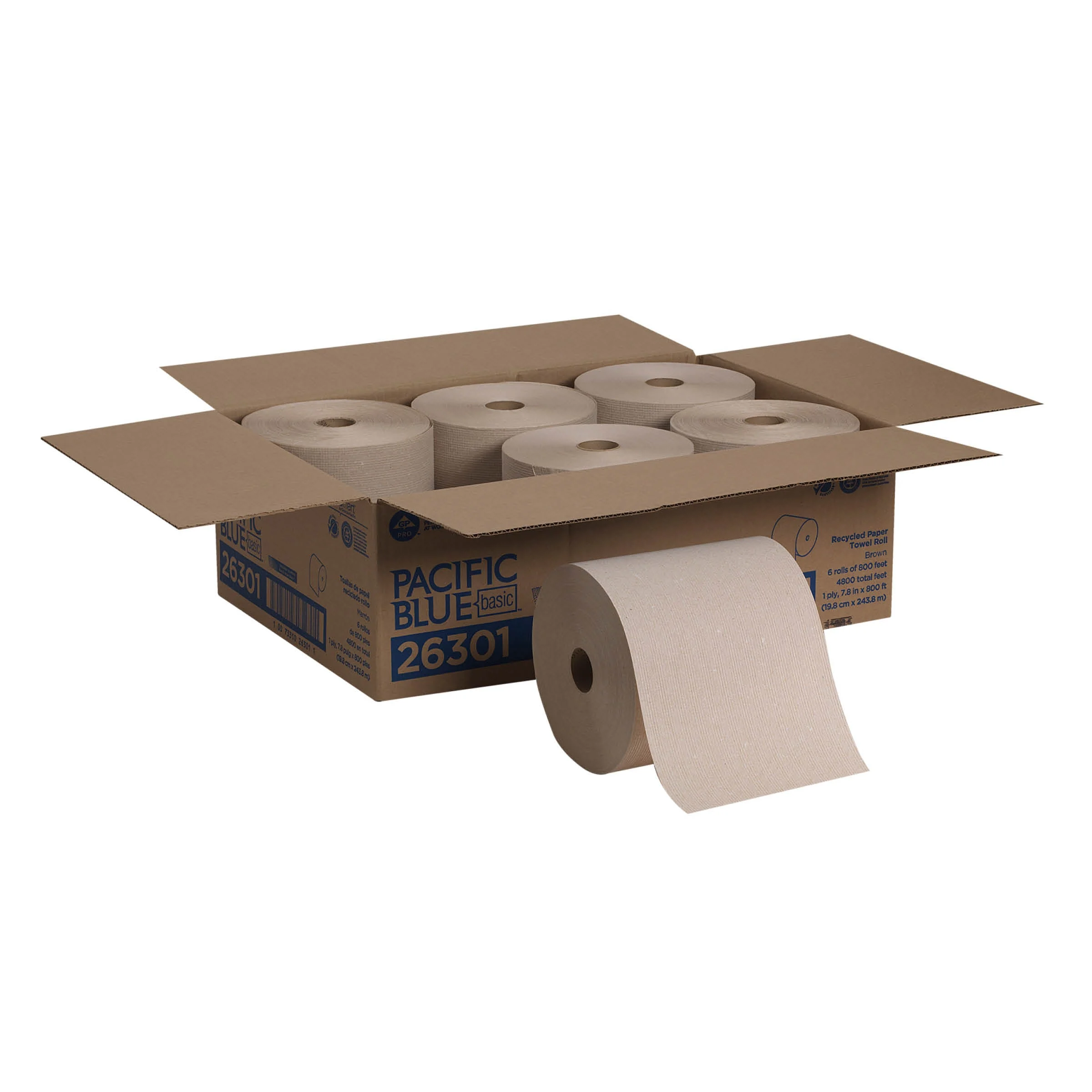 Pacific Blue Basic(R) Recycled Hardwound Paper Towel Roll By Gp Pro (Georgia-Pacific)  Brown  6 Roll