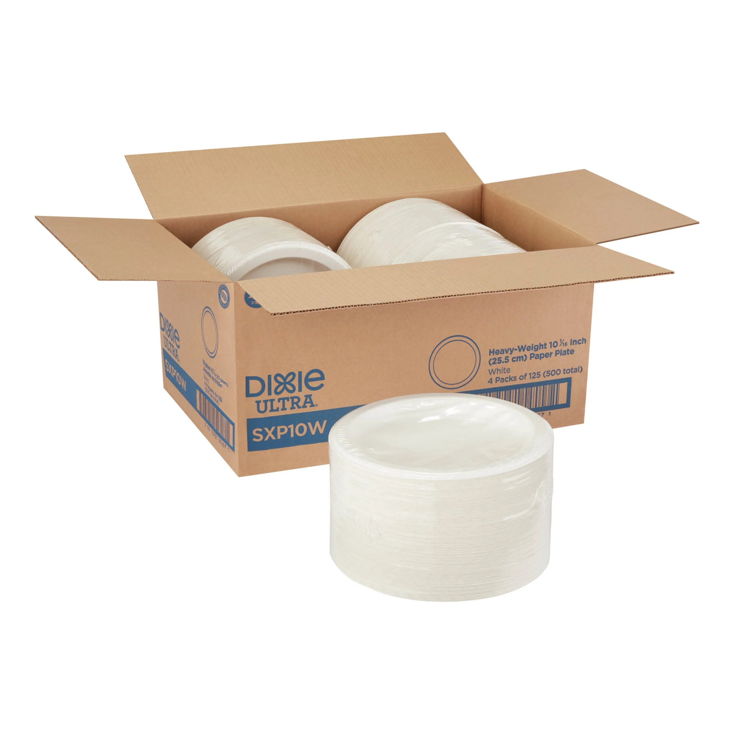 Dixie Ultra(R) 10 1/16 Heavy-Weight Paper Plates By Gp Pro (Georgia-Pacific) White 500-Count Case