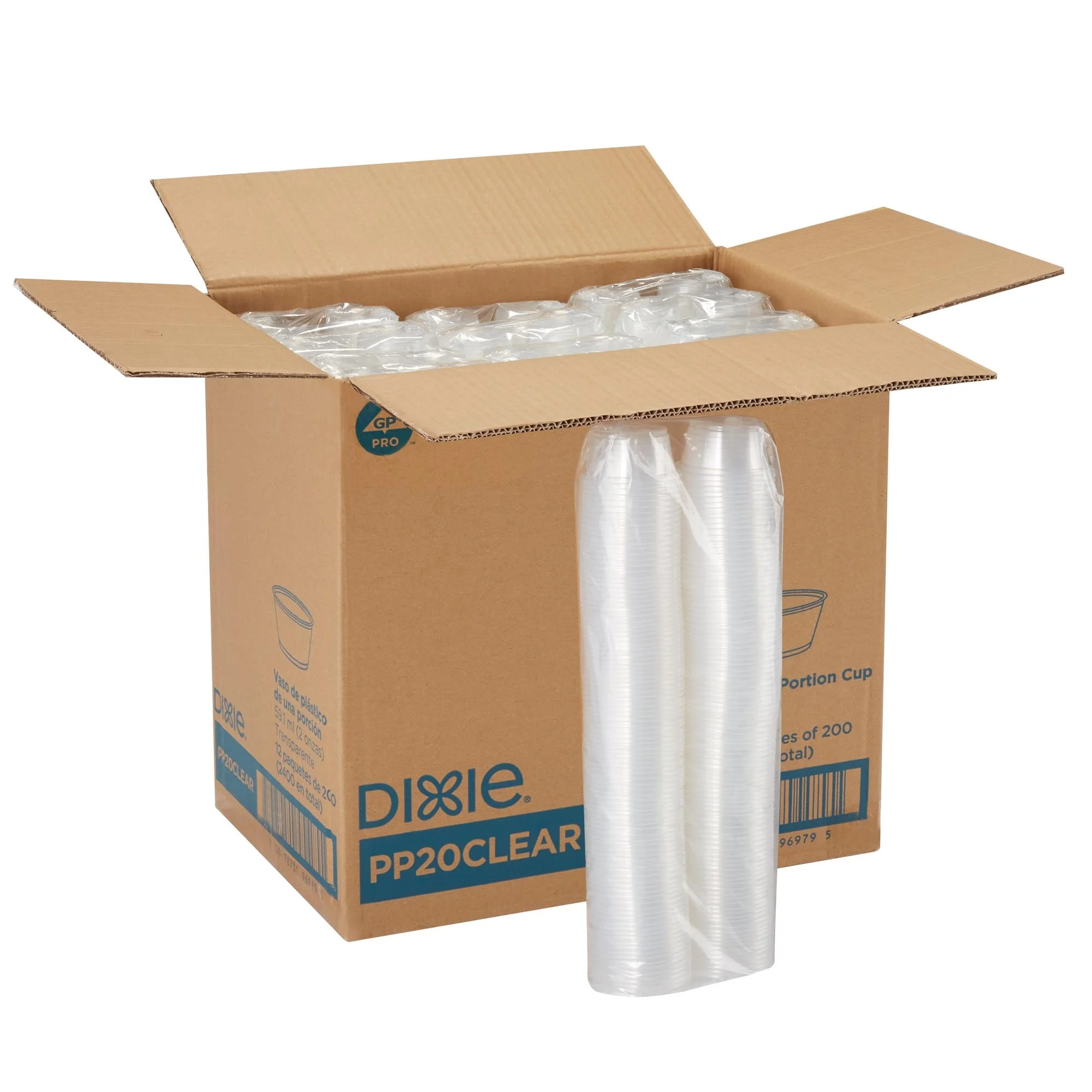 Dixie(R) 2 Ounce Plastic Souffle Cups Clear 12 Packs / 200 Count Per Pack