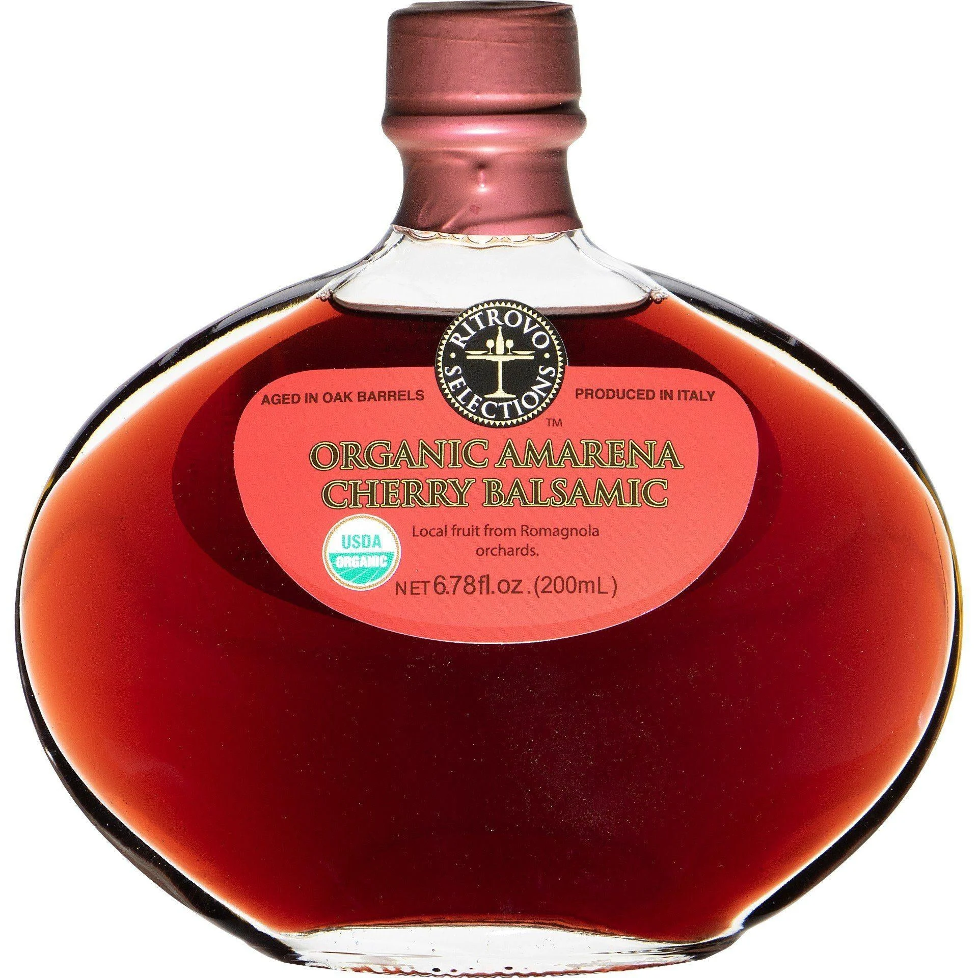 Ritrovo Selections Organic Amarena Cherry Balsamic Vinegar, 6.78 oz (200ml)
