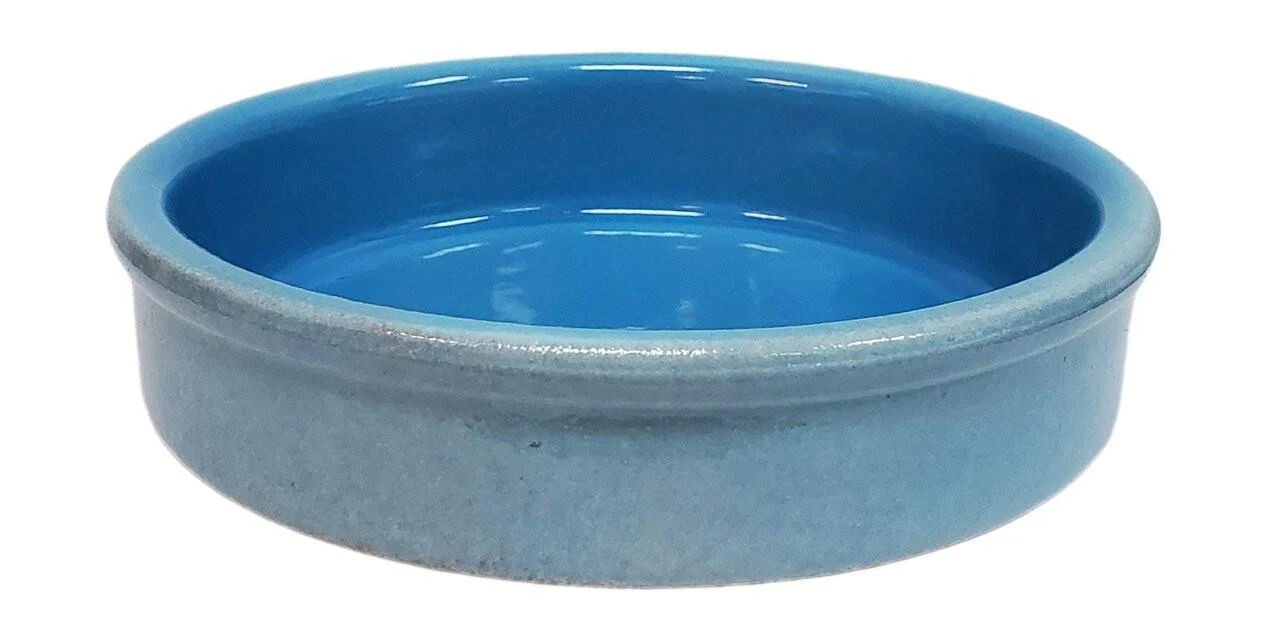Rustic Terracota Cazuela Blue Clay Cookware, 13 cm