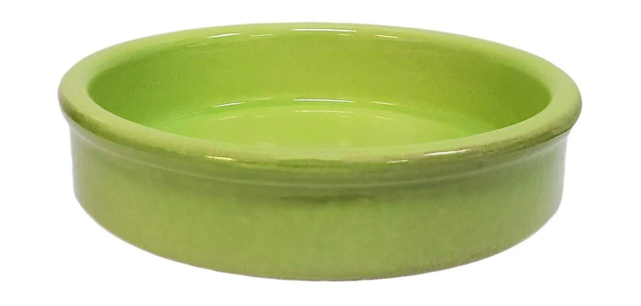 Rustic Terracota Cazuela Lime Green Clay Cookware, 13 cm