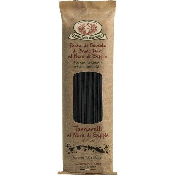 Rustichella D'Abruzzo Spaghetti Tonnarelli di Seppia (Squid Ink), 17.6 oz