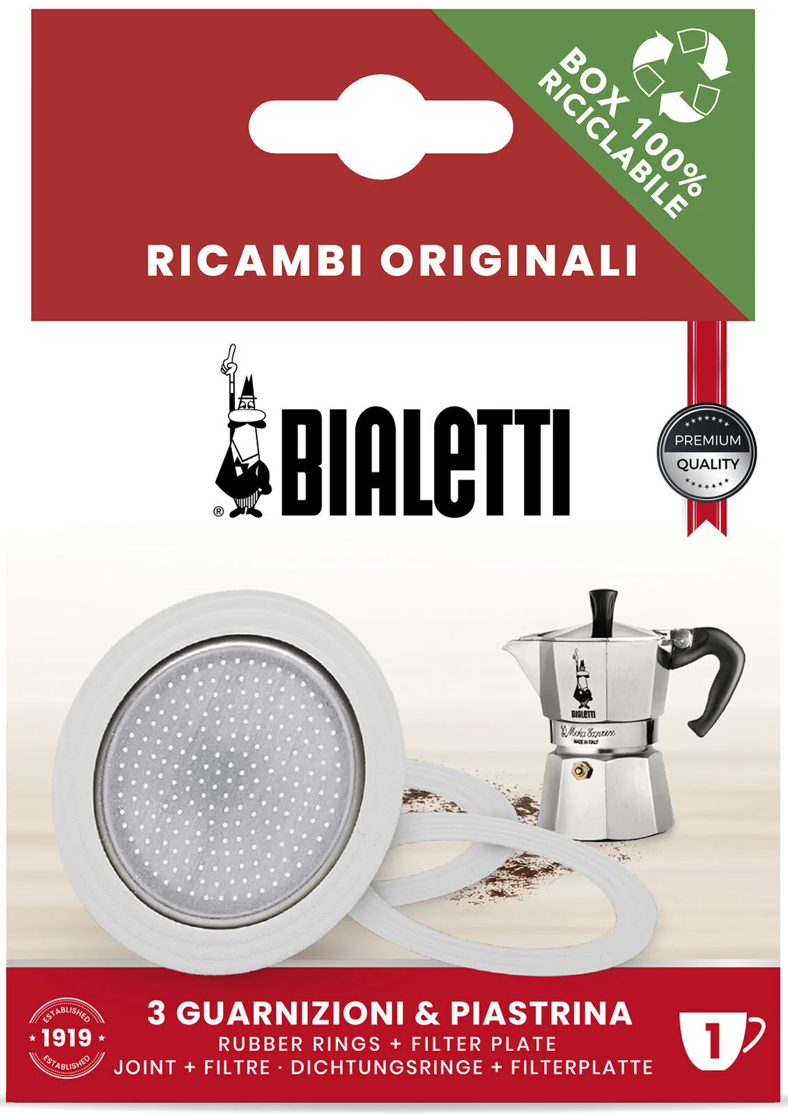 Bialetti Gasket and Filter Plate for, 1 cup