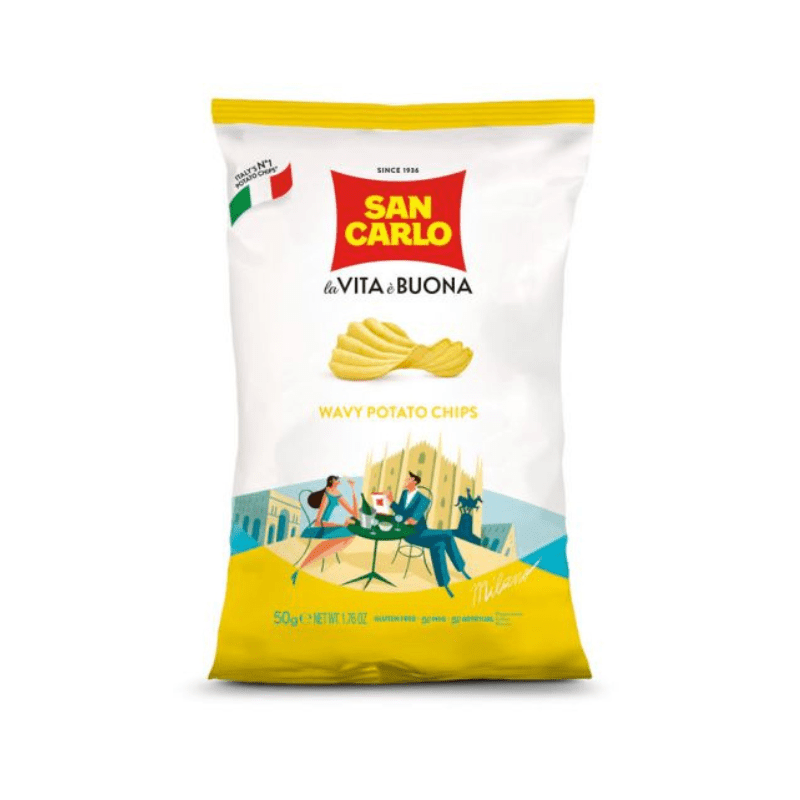 San Carlo Wavy Potato Chips, 1.76 oz | 50g