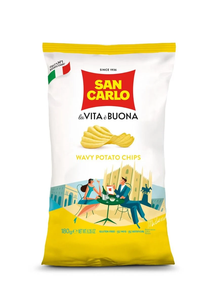 San Carlo Wavy Potato Chips, 6.35 oz | 180g
