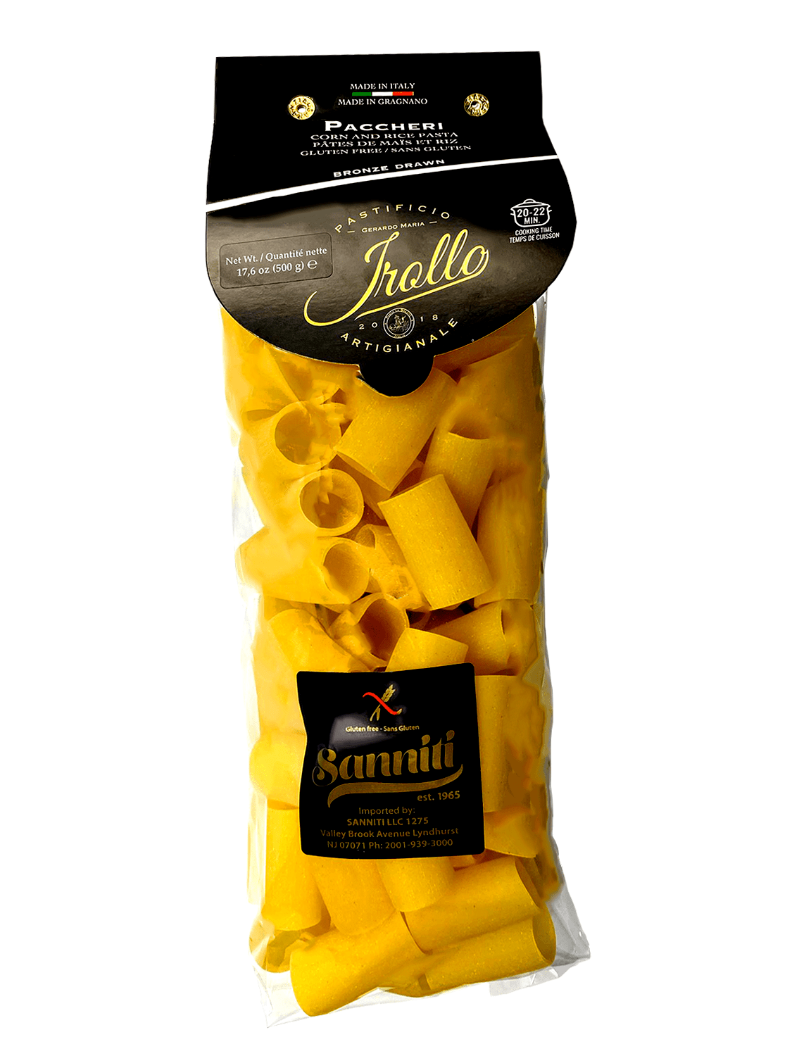 Sanniti by Irollo Gluten Free Paccheri, 17.6 oz