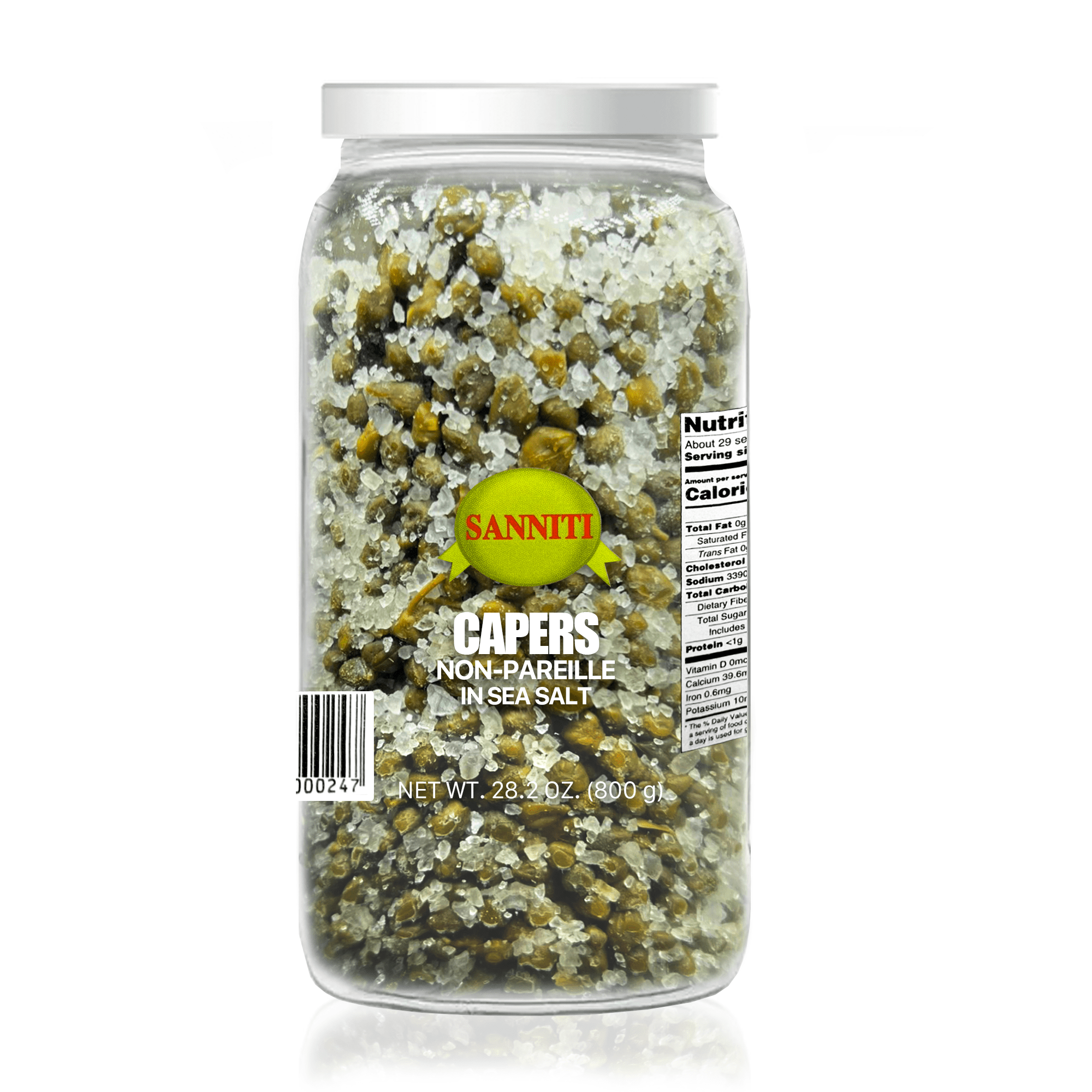 Sanniti Capers Non-Pareille in Sea Salt, 28.2 oz