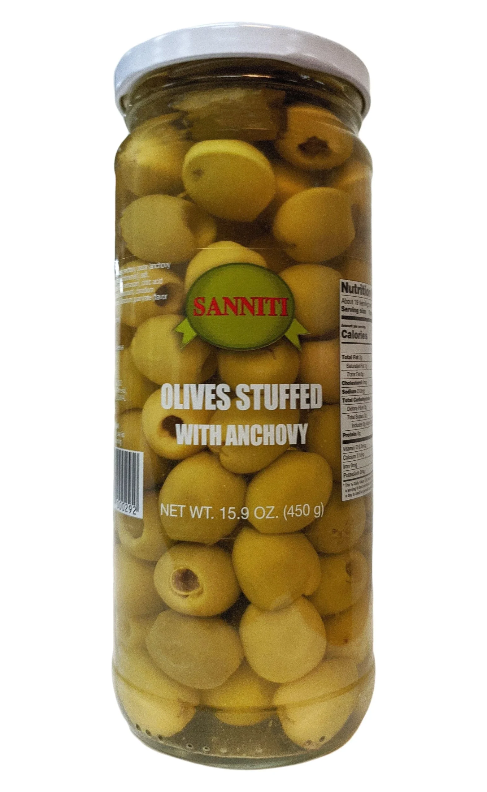 Sanniti Olives stuffed with Anchovies, 15.9 oz