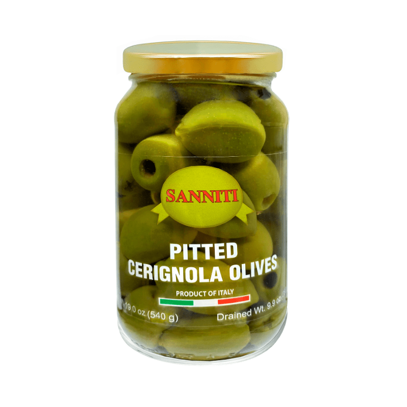 Sanniti Pitted Green Cerignola Olives, 19 oz