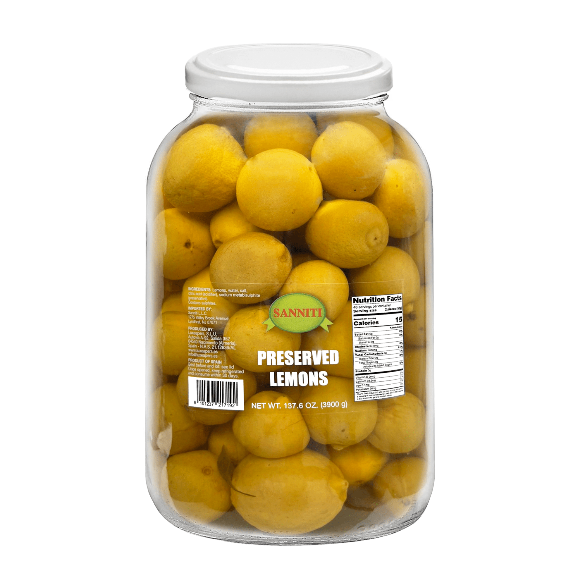 Sanniti Preserved Lemons, 1 Galon
