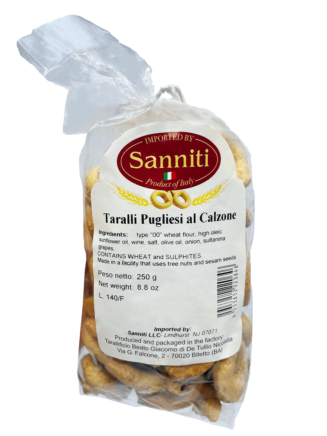 Sanniti Taralli Pugliesi al Calzone, 8.8 oz