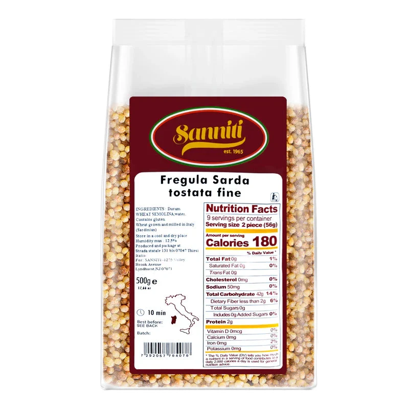 Sanniti Fregula Sarda, Toasted Fine, 17.6 oz | 500g