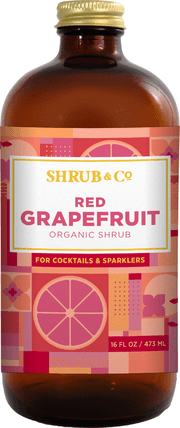 Shrub & Co Red Grapefruit Organic Shrub for Cocktails and Sparklers, 16 oz