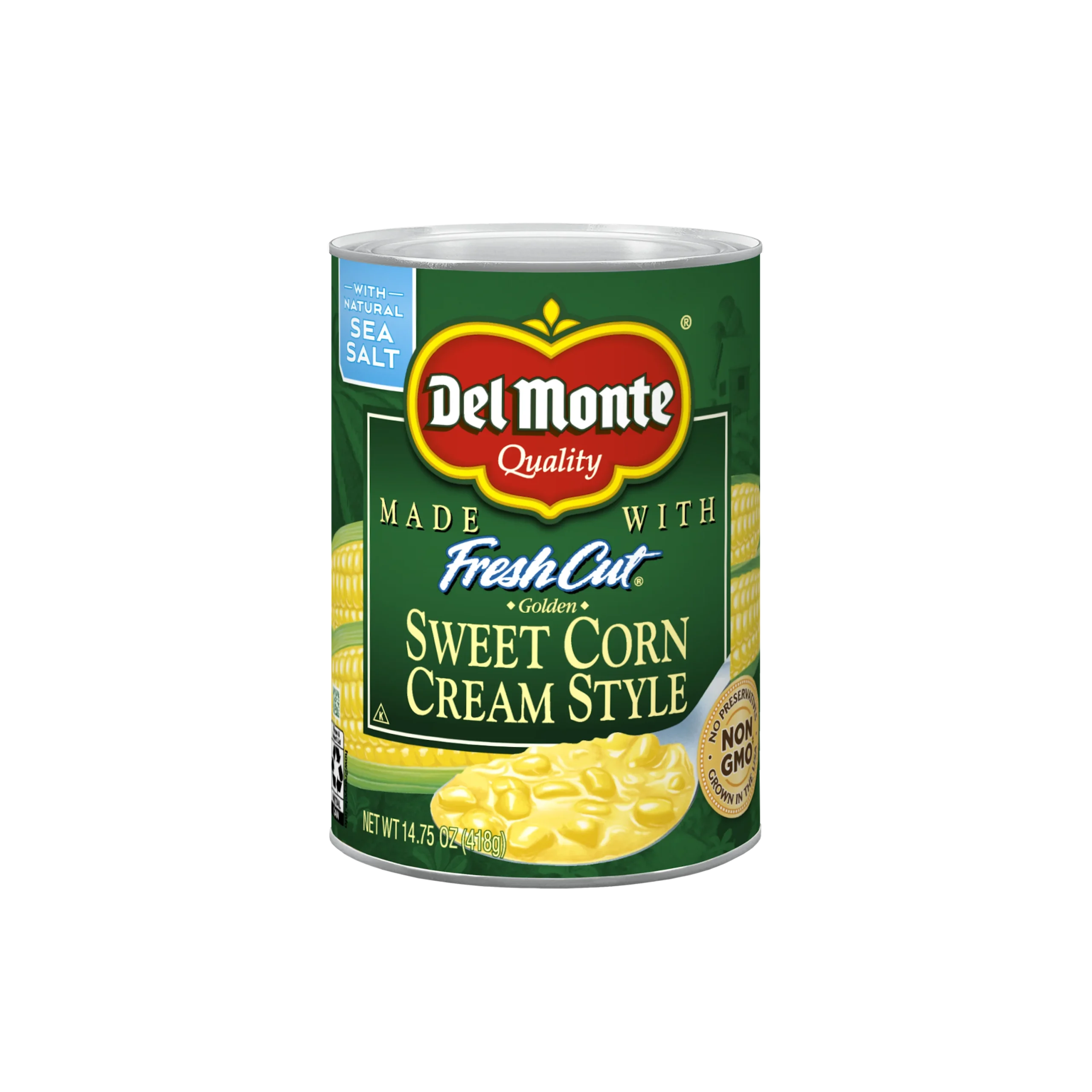 Del Monte Fresh Cut Golden Sweet Creamstyle Corn Can 14.75 Ounce Size - 24 Per Case.