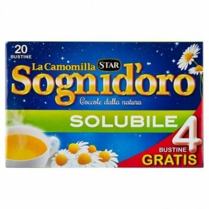 Sognidoro Chamomile Herbal Tea, Solubile, 20 Bags, 3.5 oz | 100g