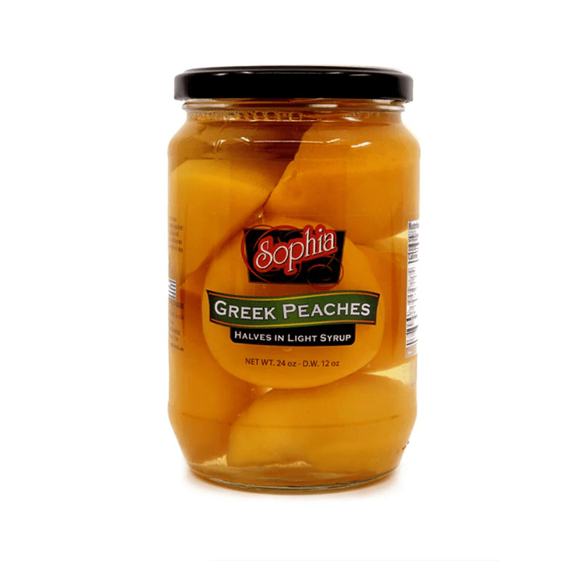 Sophia Halves Greek Peaches, 24 oz
