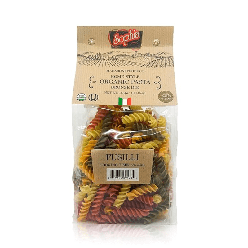 Sophia Organic Four Colored Fusilli Pasta, 16 oz