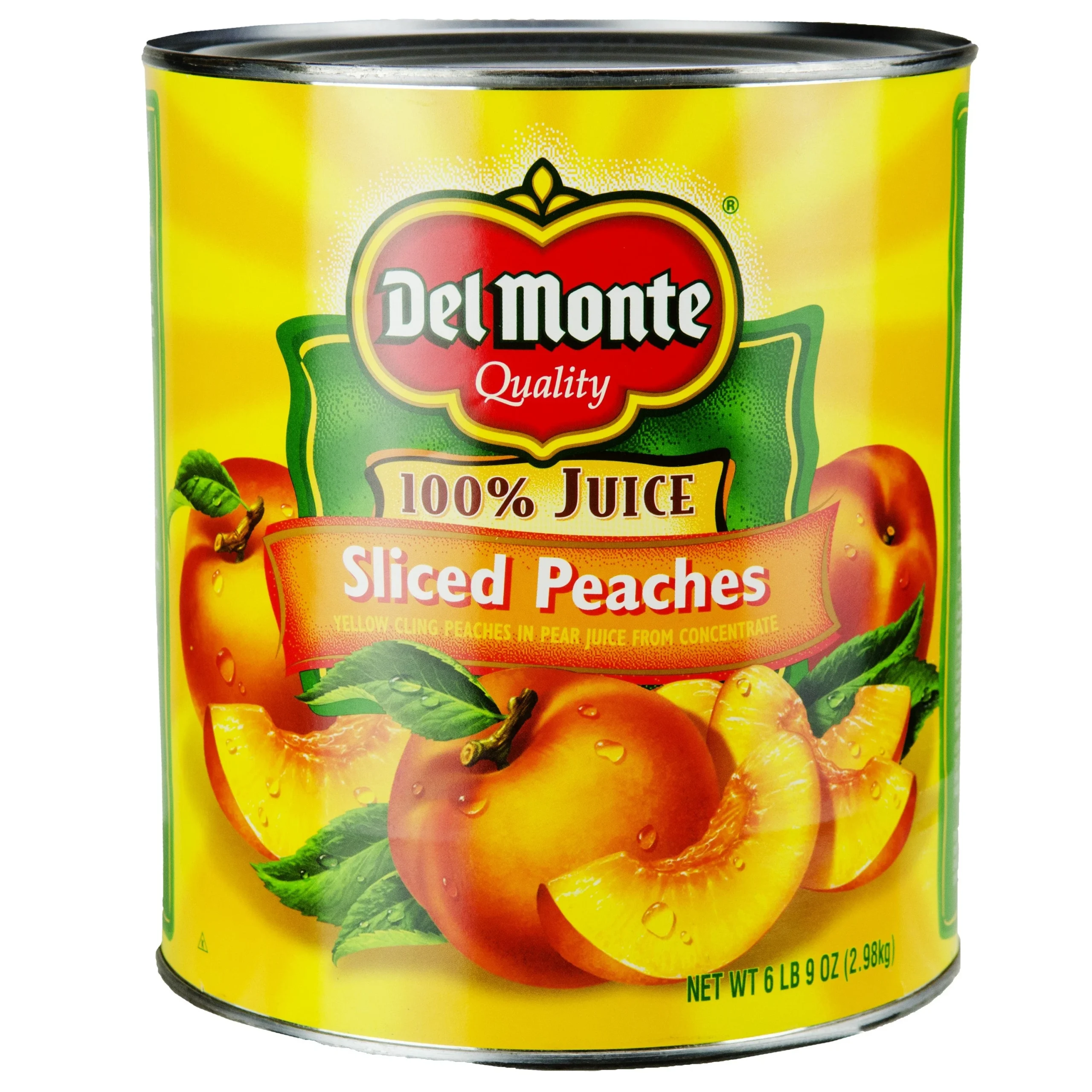 Del Monte Sliced Peaches In Pear Juice Can 105 Ounce Size - 6 Per Case.