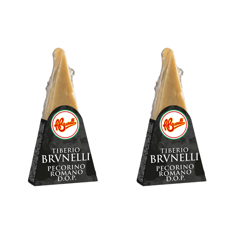 Tiberio Brunelli Pecorino Romano D.O.P Cheese Wedges, 7 oz [Pack of 2]