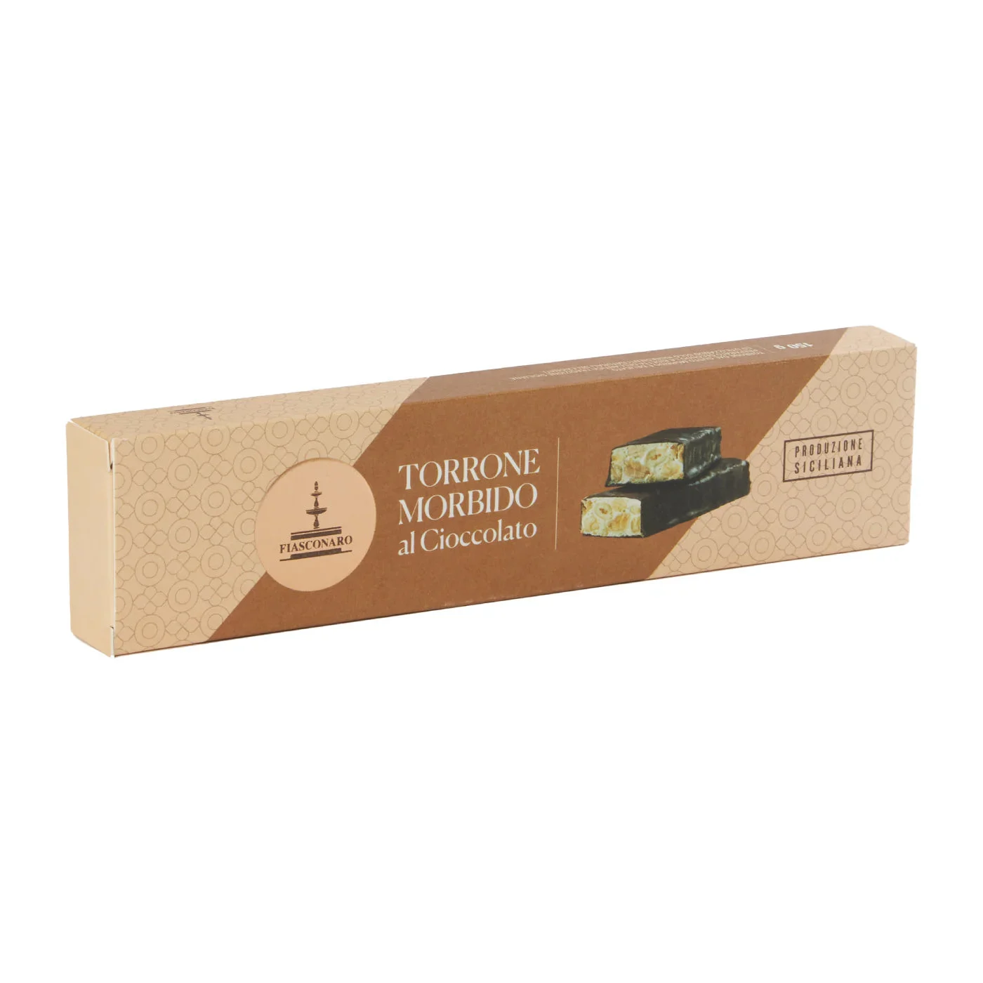 Fiasconaro Torrone Covered w/ Dark Chocolate, Soft Nougat, 5.29 oz | 150g