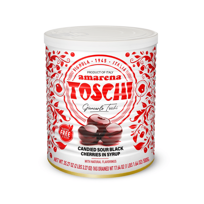 Toschi Amarena Black Cherries in Syrup, 2.2 lb.