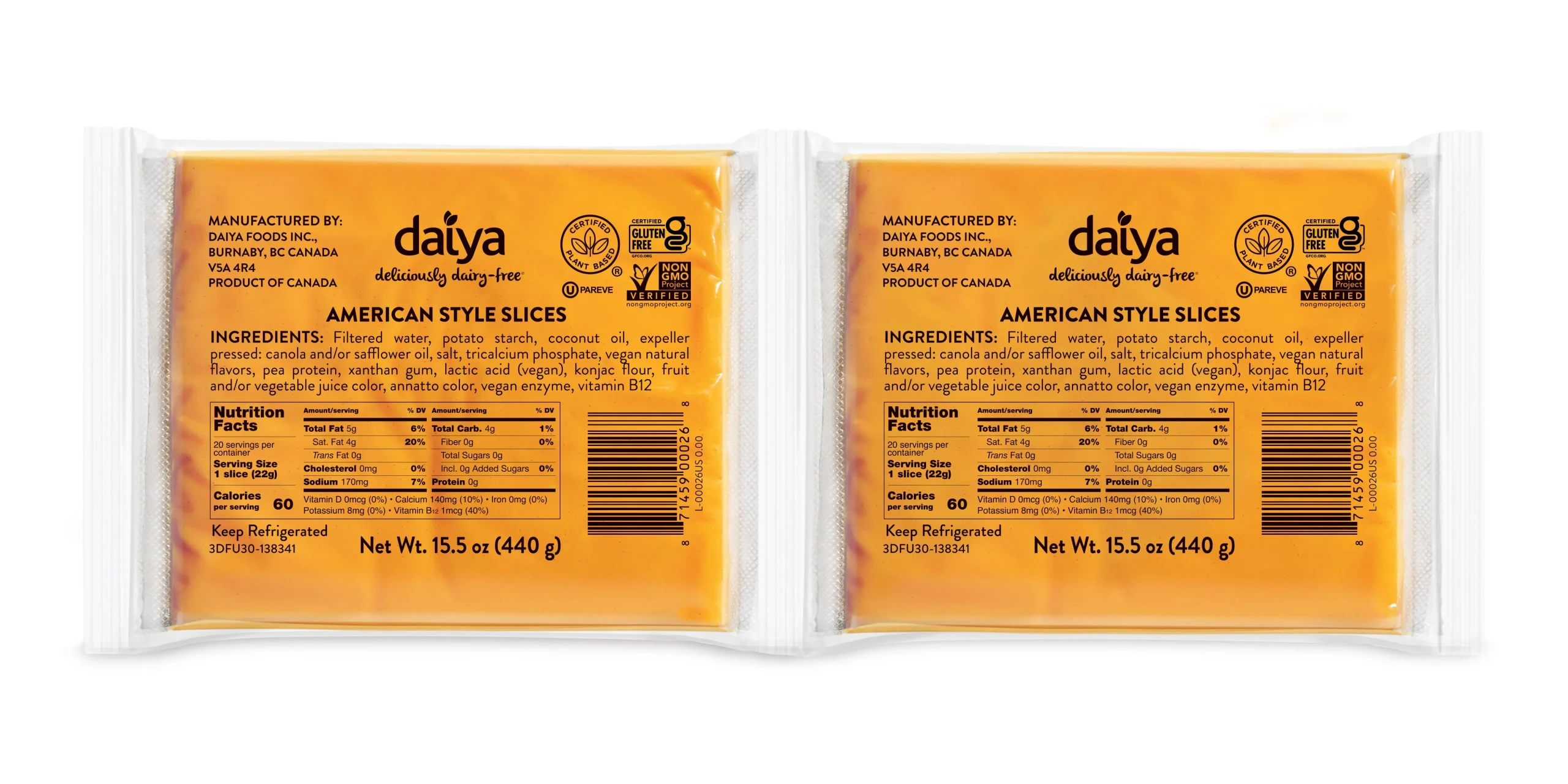 Daiya American Style Slices Plant Based 4-31.04 Ounce, 31.04 Ounces - 4 Per Case