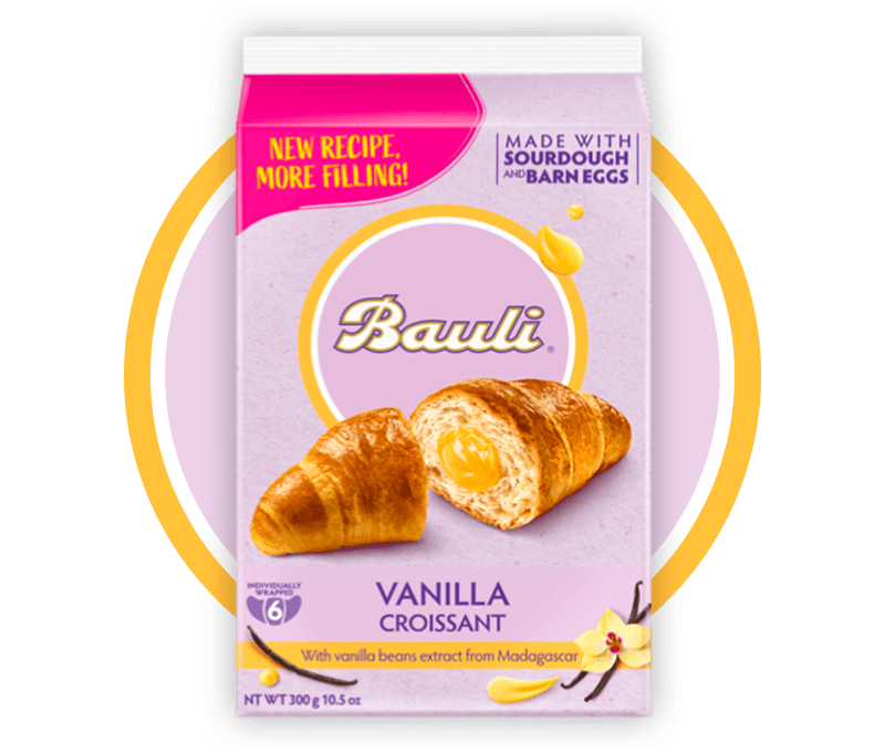 Bauli – Croissant with Vanilla Cream 6 Pack | 10.5 oz (300 g) | Product of Italy