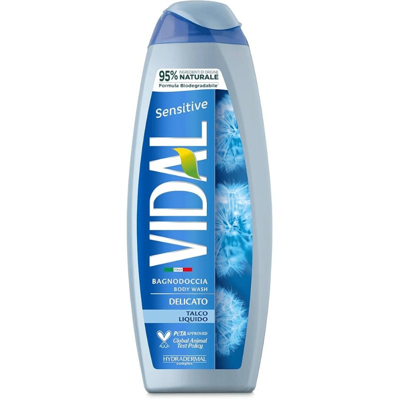Vidal Sensitive Talco Liquido Body Wash, 500 mL