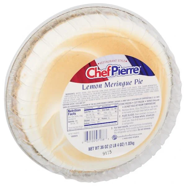 Chef Pierre Pie Lemon Meringue Chef Pierre 10 Inch 2.25 Pound Each - 6 Per Case.