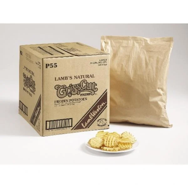 Crisscut Skin On Frozen French Fried Potatoes 4.5 Pound Each - 6 Per Case.