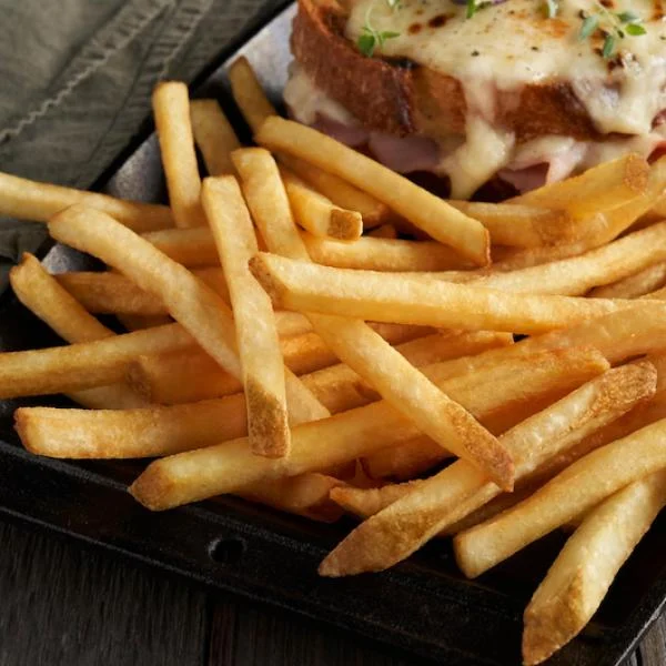 6 Inch Thin Regular Cut Skin On Frozen Frenchfried Potatoes 5 Pound Each - 6 Per Case.