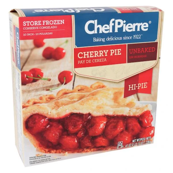 Chef Pierre Pie Cherry High Unbaked 10 Inch  2.937 Pound Each - 6 Per Case.