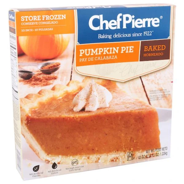 Chef Pierre Pie Pumpkin Pre Baked 10 Inch 2.687 Pound Each - 6 Per Case.