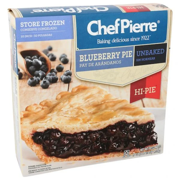 Chef Pierre Pie Blueberry Hi Pi Unbaked 10 Inch  2.937 Pound Each - 6 Per Case.