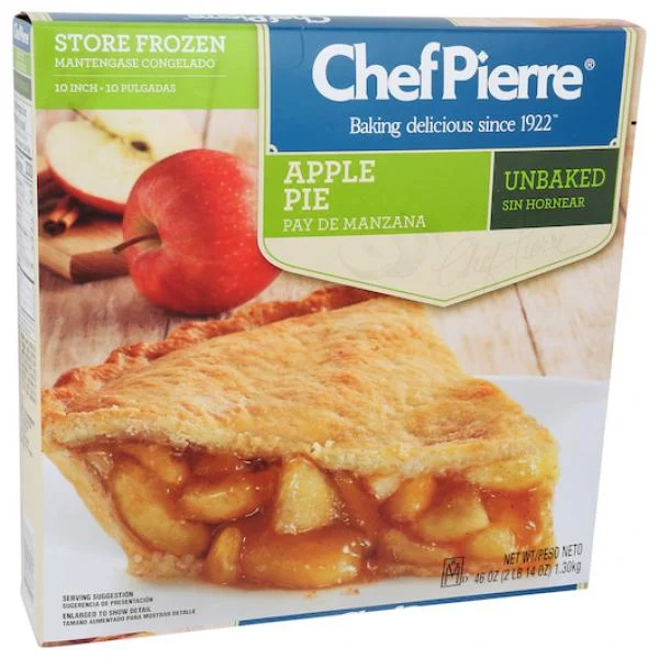 Chef Pierre Pie Apple Unbaked 10 Inch  46 Ounce Size - 6 Per Case.