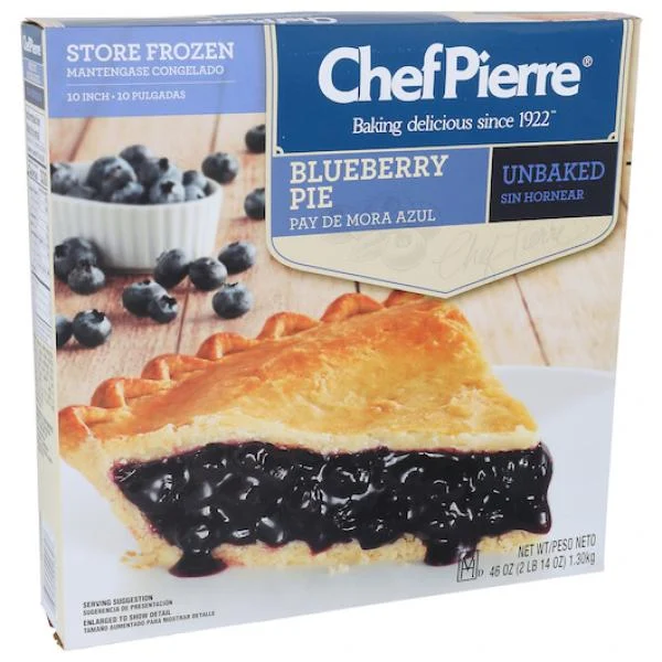 Chef Pierre Pie Blueberry Unbaked 10 Inch  46 Ounce Size - 6 Per Case.