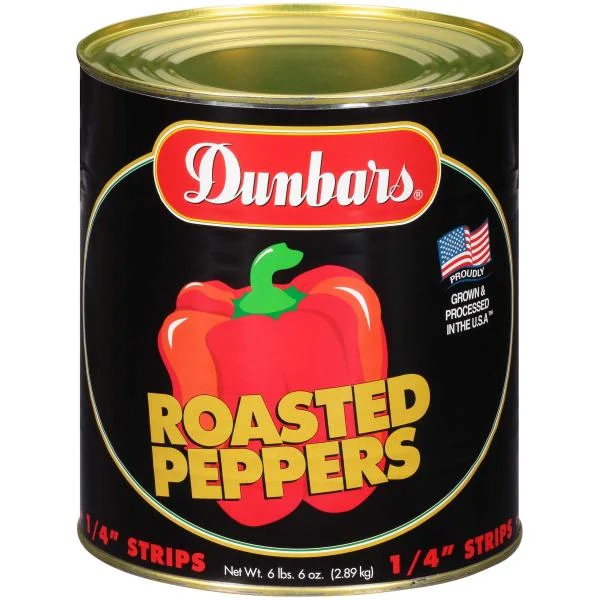 Roasted Strip 4 Inch Dunbar Label 102 Ounce Size - 6 Per Case.