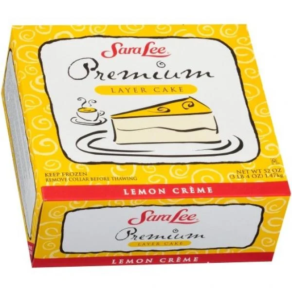 Sara Lee Cake Lemon Cream Round 9 Inch 3.25 Pound Each - 4 Per Case.