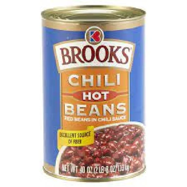 Brooks Chili Beans Canned Red Beans In Chilisauce Hot Flavor 111 Ounce Size - 6 Per Case.